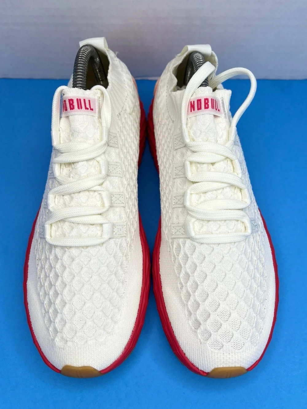 NOBULL Allday Knit Runner Womens Sneaker Classic White/Punch Sz 8.5M  NWOB